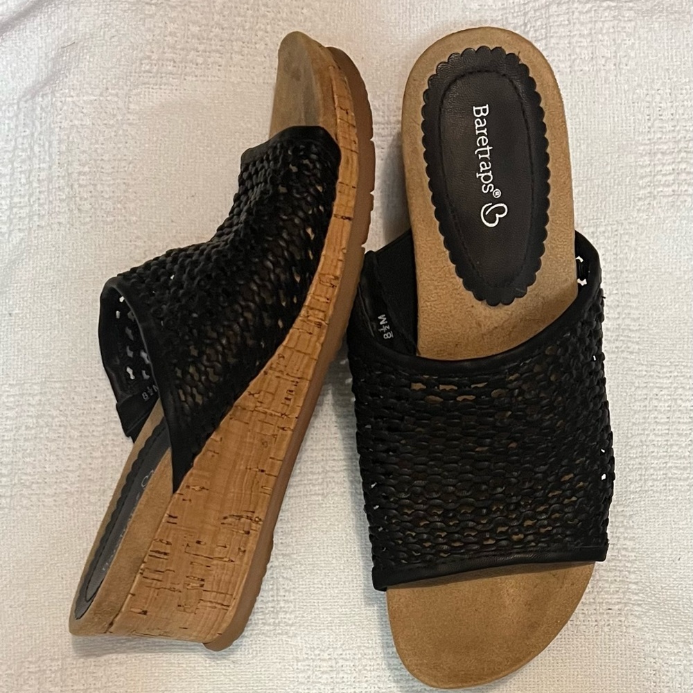 Women’s BareTraps Wedge Sandal Black Size 8.5M